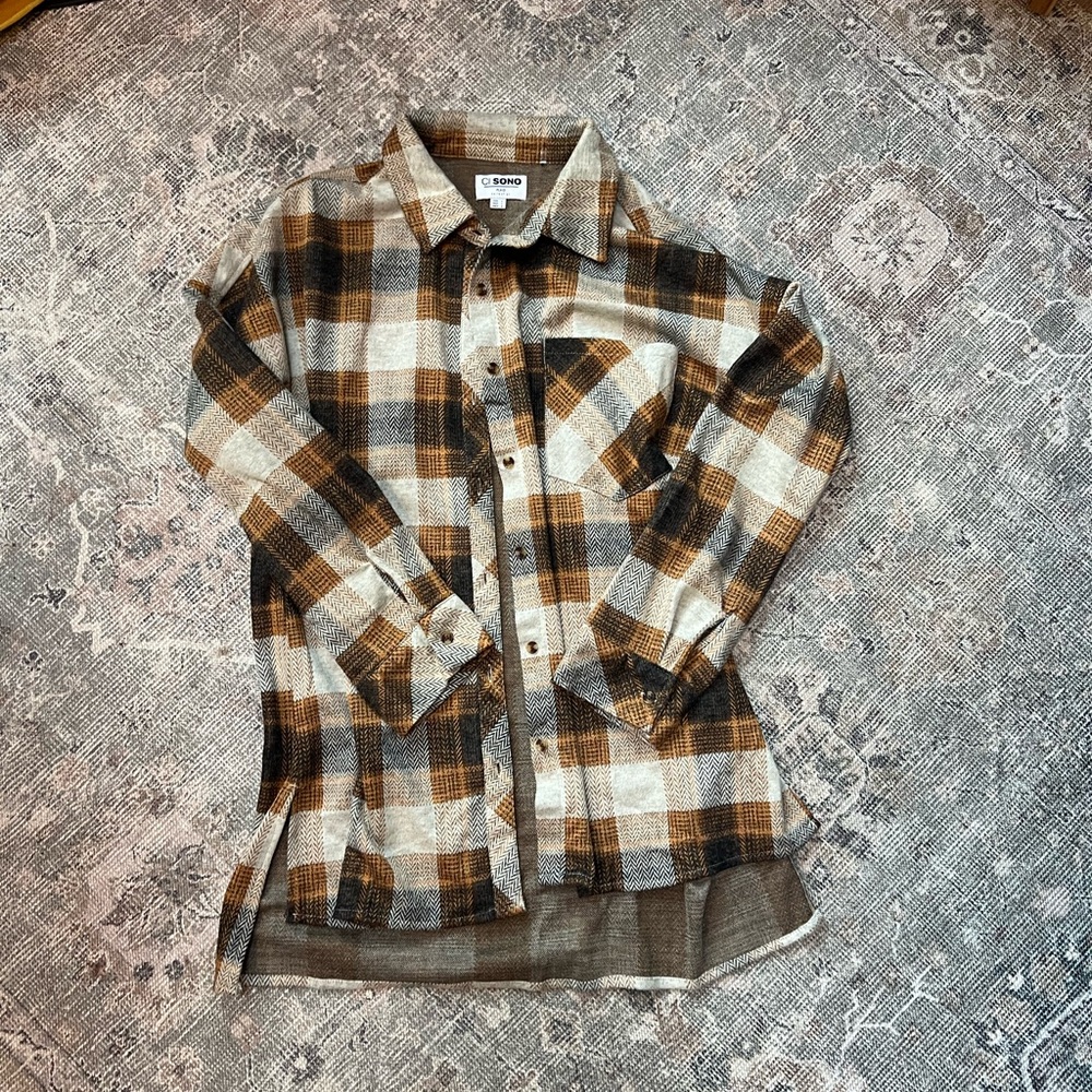 Plaid Shirt - Brown and Cream